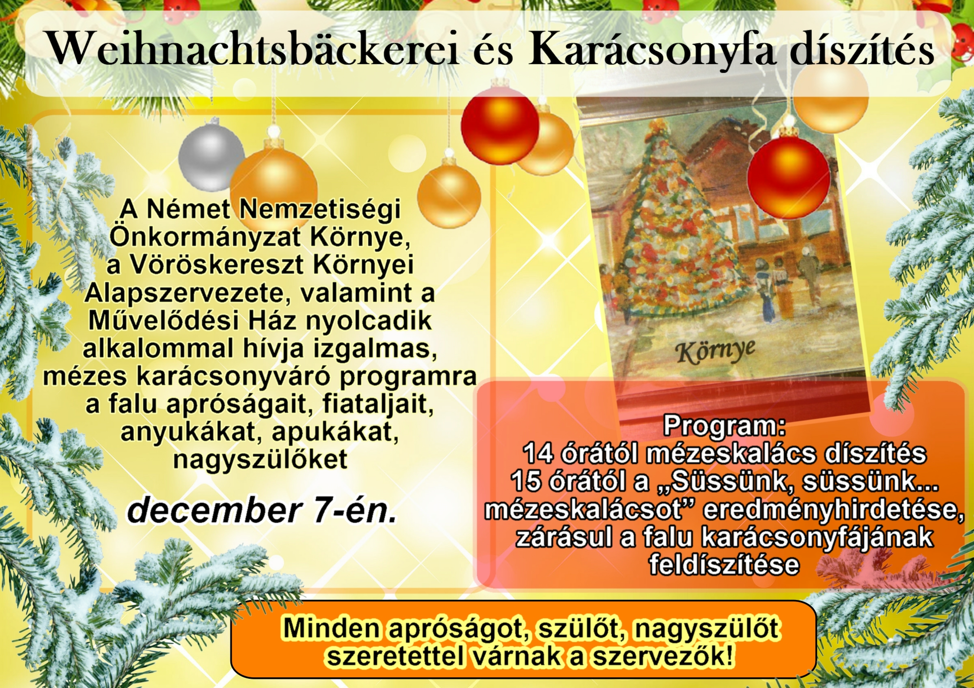 Weihnachtsbäckerei és Karácsonyfa díszítés  